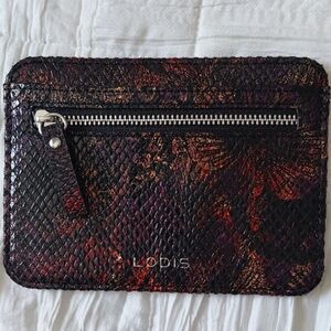 Lodis Black and Purple Women's Card Holder Wallet